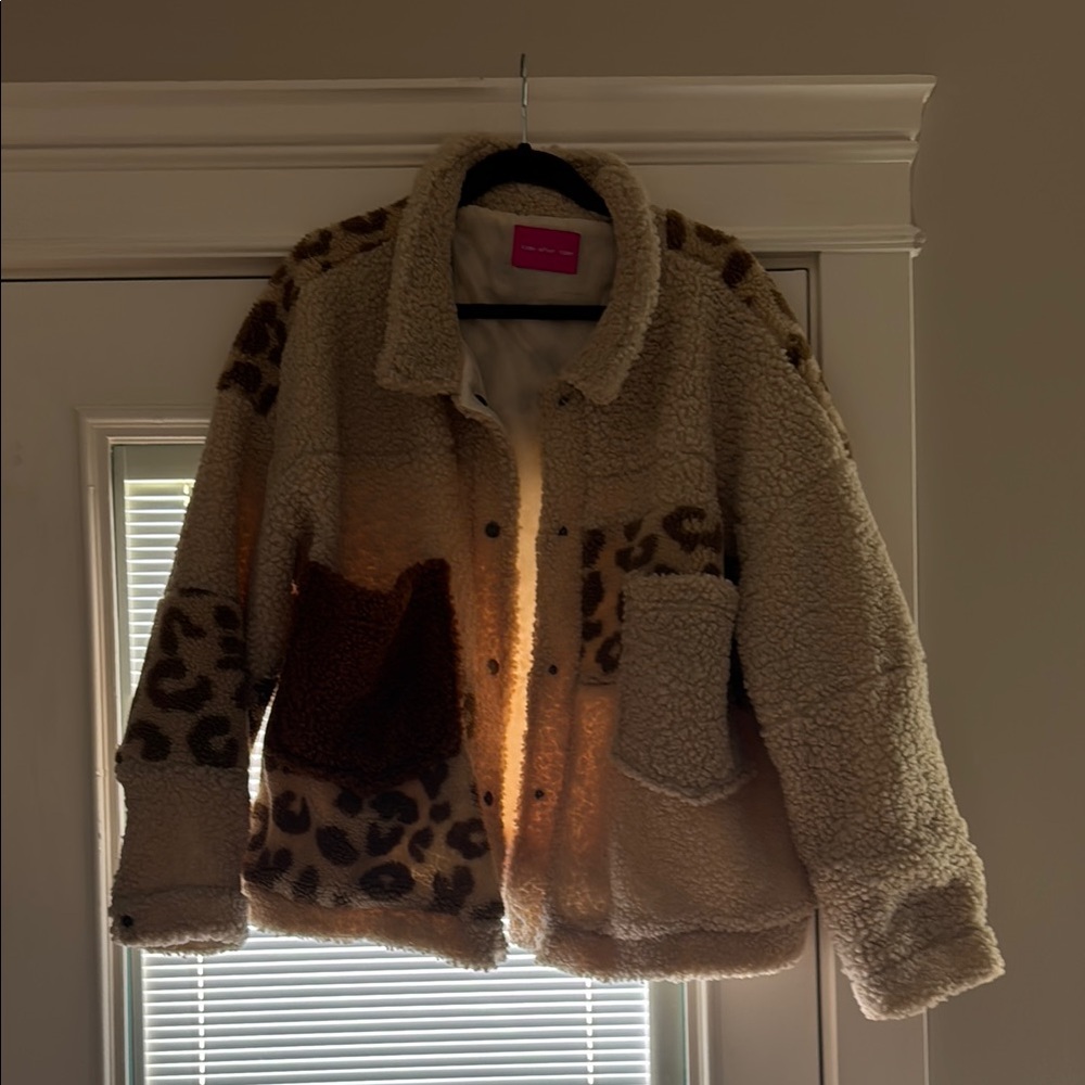 Leopard Print Sherpa Jacket